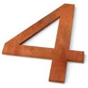 Nummer 4 Model: Huisnummer Corten