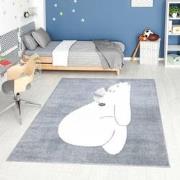 Tapijtenloods Vloerkleed Beer Laagpolig Anime Kids Grijs Creme- 160x23...