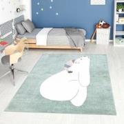 Tapijtenloods Vloerkleed Beer Laagpolig Anime Kids Groen Creme- 190x28...