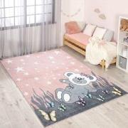 Tapijtenloods Vloerkleed Teddy Laagpolig Anime Kids Roze- 80x150 CM