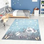 Tapijtenloods Vloerkleed Teddy Laagpolig Anime Kids Blauw- 160x230 CM