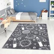 Tapijtenloods Vloerkleed Space Laagpolig Anime Kids Grijs- 160x230 CM