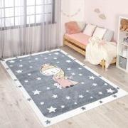 Tapijtenloods Vloerkleed Princess Laagpolig Anime Kids Grijs- 80x150 C...