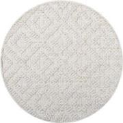 Clasico Vloerkleed Woonkamer Laagpolig Beige Tapijt- 160 CM ROND