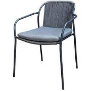 Vedella stackable dining chair without armrests aluminium dark grey/ro...