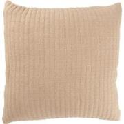 J-line - Kussen Teddy Strepen Stiksel Katoen/polyester Beige - 45x45x1...