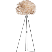 Eos Medium vloerlamp light brown - met tripod zwart - Ø 45 cm