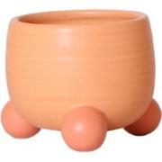 Kolibri Home | Rolling peach bloempot - Peach kleurige keramieken sier...