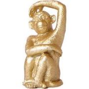 Kolibri Home | Ornament - Decoratie beeld Sitting Monkey - Gold