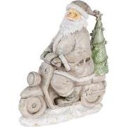 Clayre & Eef Beeld Kerstman 12x6x14 cm Zilverkleurig Polyresin Kerstde...