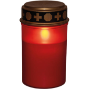 Grafverlichting led op batterij met timer 12x7 cm rood