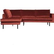 BePureHome Rodeo Hoekbank Links - Velvet - Chestnut - 85x266x86/213