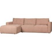 vtwonen Bar Chaise Longue Links - Stof - Roze - 87x280x170