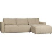 vtwonen Bar Chaise Longue Rechts - Stof - Zand - 87x280x170