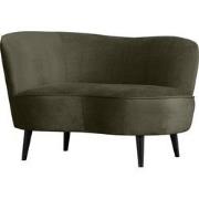 WOOOD Sara Loungefauteuil Links - Velvet - Warm groen - 71x112x81