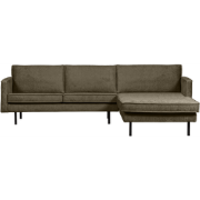 BePureHome Chaise Longue Rechts Rodeo - Velvet - Bonsai - 85x300x155