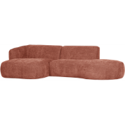 WOOOD Polly Chaise Longue Links - Polyester - Roze - 71x258x150/105