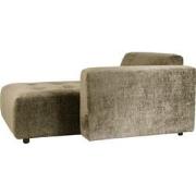 PTMD Quinta Sofa Chaise Longue Right Soft Velvet Moss G