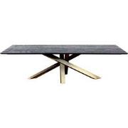 PTMD Alore Black Gold Diningtable Rectangle 240 Cm