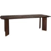 PTMD Liber Brown Mango Wood Diningtable 200cm Gold Leg