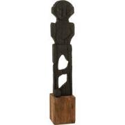 J-line - Statue Mara Gerecycleerd Hout Zwart/naturel - 20x20x107.5cm