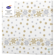 Servetten Snow Glitter White lin Soft 40 x 40 cm