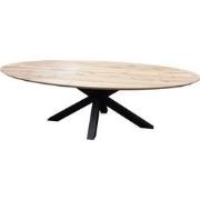 Eettafel ovaal eiken onbehandeld - 200 x 110 x 78 cm - Bladdikte 5,5 c...