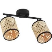 Landelijke LED Opbouwspot Rotan - naturel/zwart - 30/10/22cm - Dimbaar...