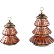 PTMD Xmas Decoritz copper glass LED tree S en L SET van 2