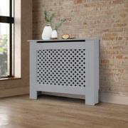 Radiatorbekleding met honingraatmotief 78x19x82 cm grijs vervaardigd v...