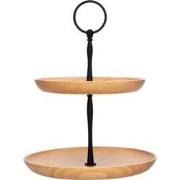 QUVIO Etagere - 2 laags - Hout - Donkerbruin