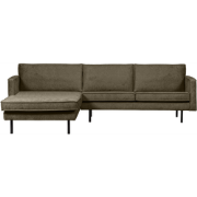 BePureHome Chaise Longue Links Rodeo - Velvet - Bonsai - 85x300x155