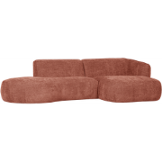 WOOOD Polly Chaise Longue Rechts - Polyester - Roze - 71x258x105/150