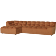 WOOOD Allure Chaise Longue - Fluweel - Terra - 79x324x165