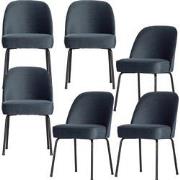 BePureHome Vogue Eetkamerstoelen - Fluweel - Teal - Set van 6