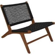 HSM Collection-Tuin Loungestoel Rio KD-66x80x65-Zwart/Naturel-Teak/Ban...