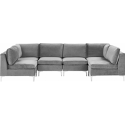 Beliani EVJA - Modulaire Sofa-Grijs-Fluweel