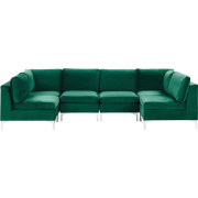 Beliani EVJA - Modulaire Sofa-Groen-Fluweel