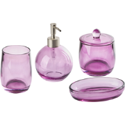 Beliani ROANA - Badkameraccessoire set-Paars-Glas