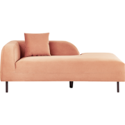 Beliani LE CRAU - Chaise longue-Roze-Fluweel