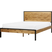 Beliani ERVILLERS - Tweepersoonsbed-Lichte houtkleur-MDF