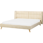 Beliani SENLIS - Tweepersoonsbed-Beige-Fluweel