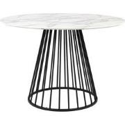 Housecraft Living Floris Eettafel Marmerlook Rond 110 cm Zwart/ Wit