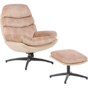 Beliani EIDE - Fauteuil-Beige-Fluweel