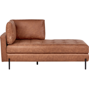 Beliani REBAIS - Chaise longue-Bruin-Kunstleer