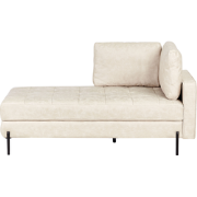 Beliani REBAIS - Chaise longue-Beige-Kunstleer