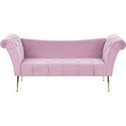 Beliani NANTILLY - Chaise longue-Paars-Fluweel