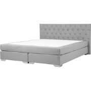 Beliani DUCHESS - Boxspringbed-Grijs-Polyester