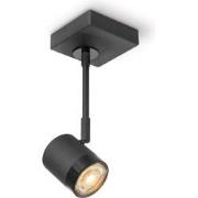 Moderne LED Opbouwspot Manu - Zwart - 9.5/9.5/25cm - Dimbaar - plafonn...