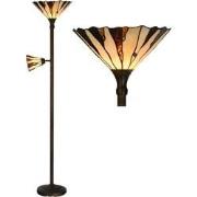 LumiLamp Tiffany Vloerlamp  Ø 38x178 cm Beige Bruin Glas Tiffany Lampe...